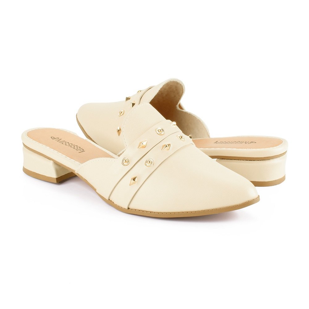 Mule Mississipi Salto Bloco MC881 Feminino - Nude Nude Claro 5