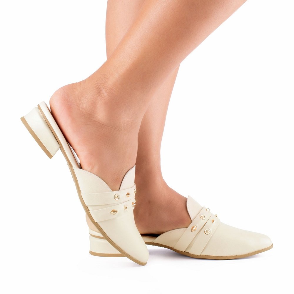 Mule Mississipi Salto Bloco MC881 Feminino - Nude Nude Claro 6