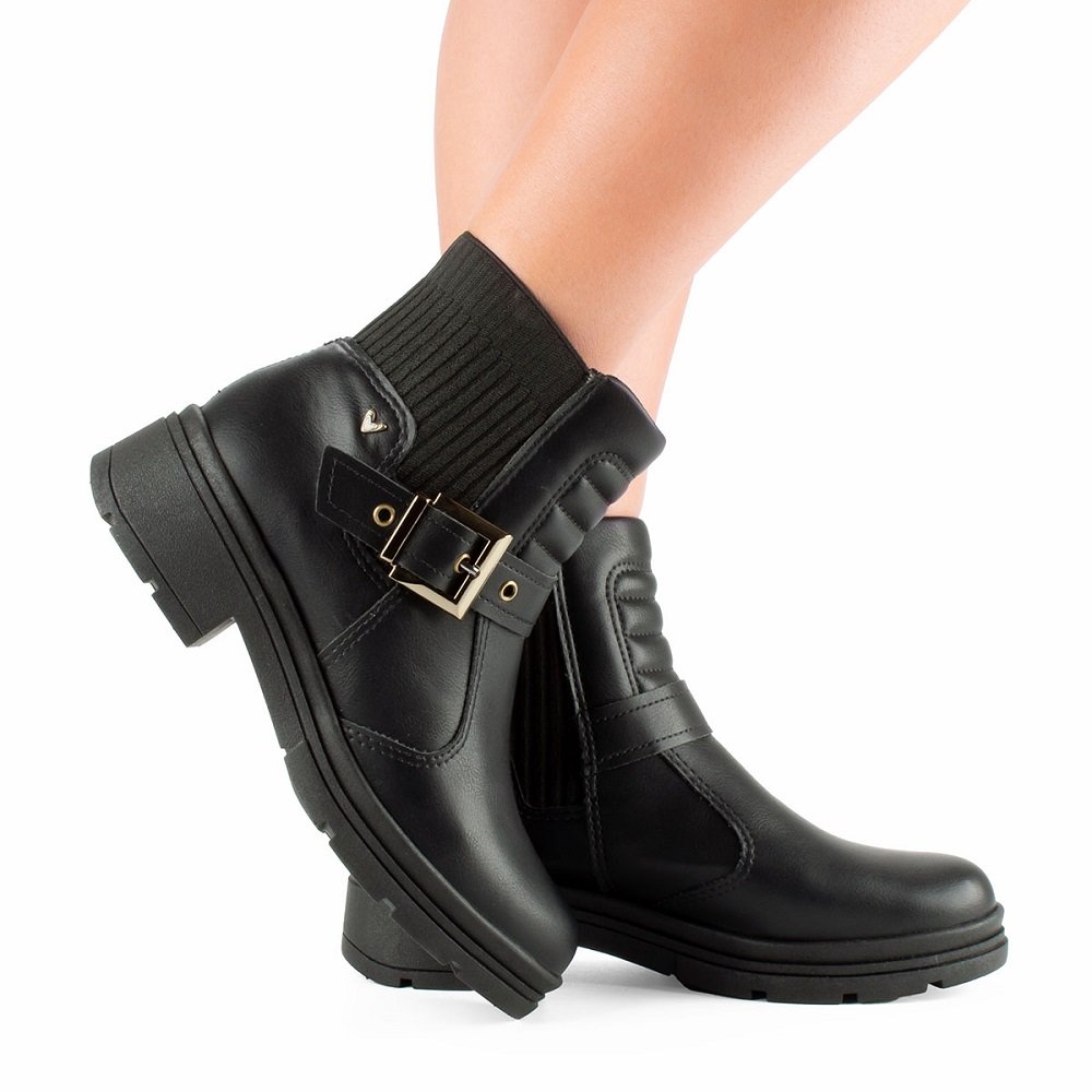 Bota Cano Curto Mississipi ME011 Feminina - Preta Preto 6