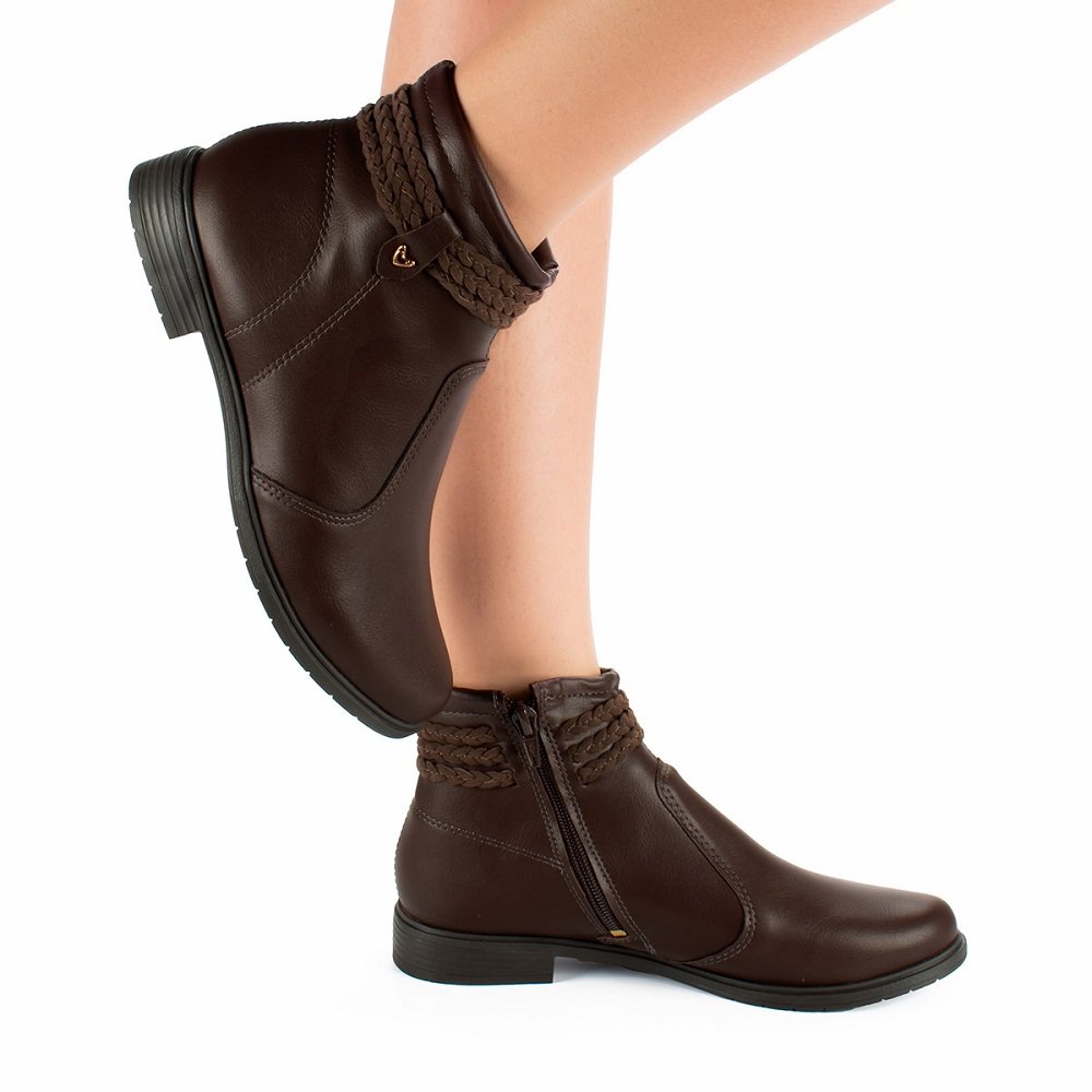 Bota Cano Curto Feminina Mississipi MC861 Marrom 6