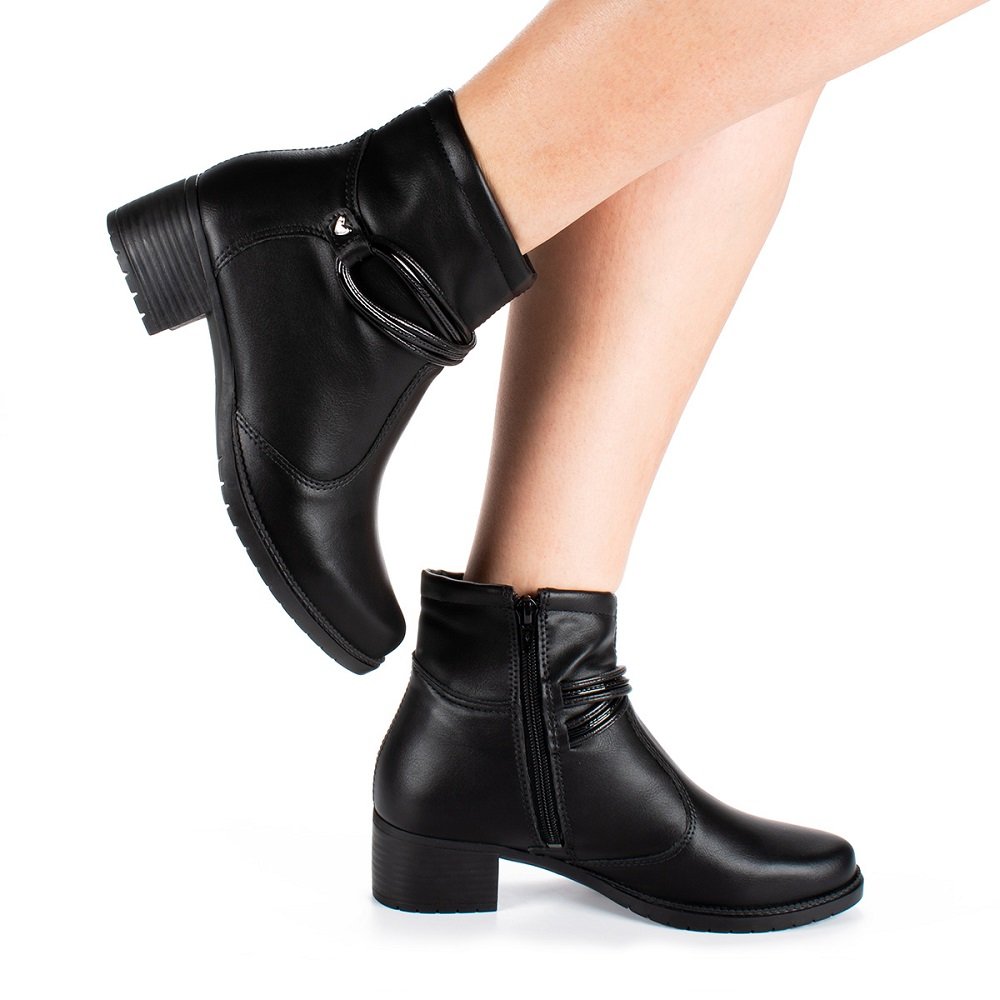 Bota Cano Curto Mississipi MC802 Feminina - Preta Preto 5