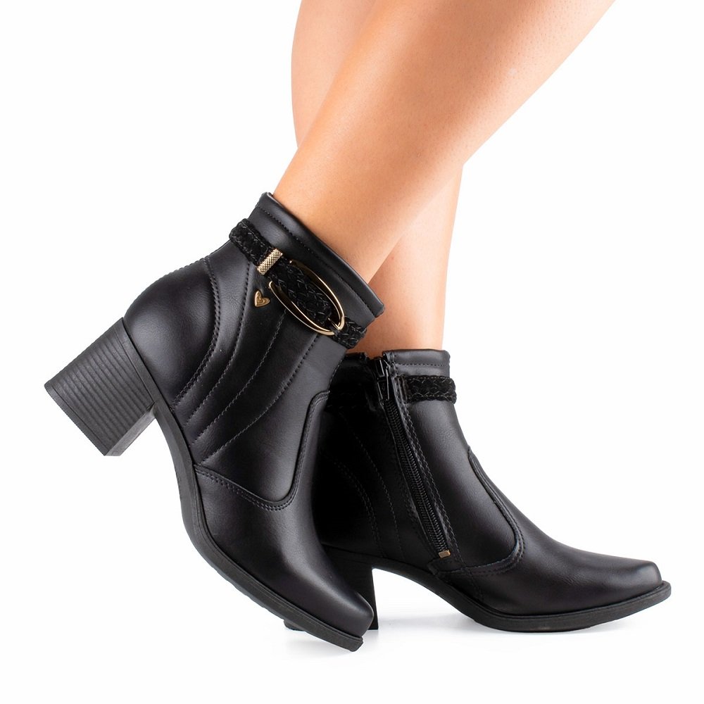 Bota Cano Curto Mississipi MC851 Feminina - Preta Preto 6