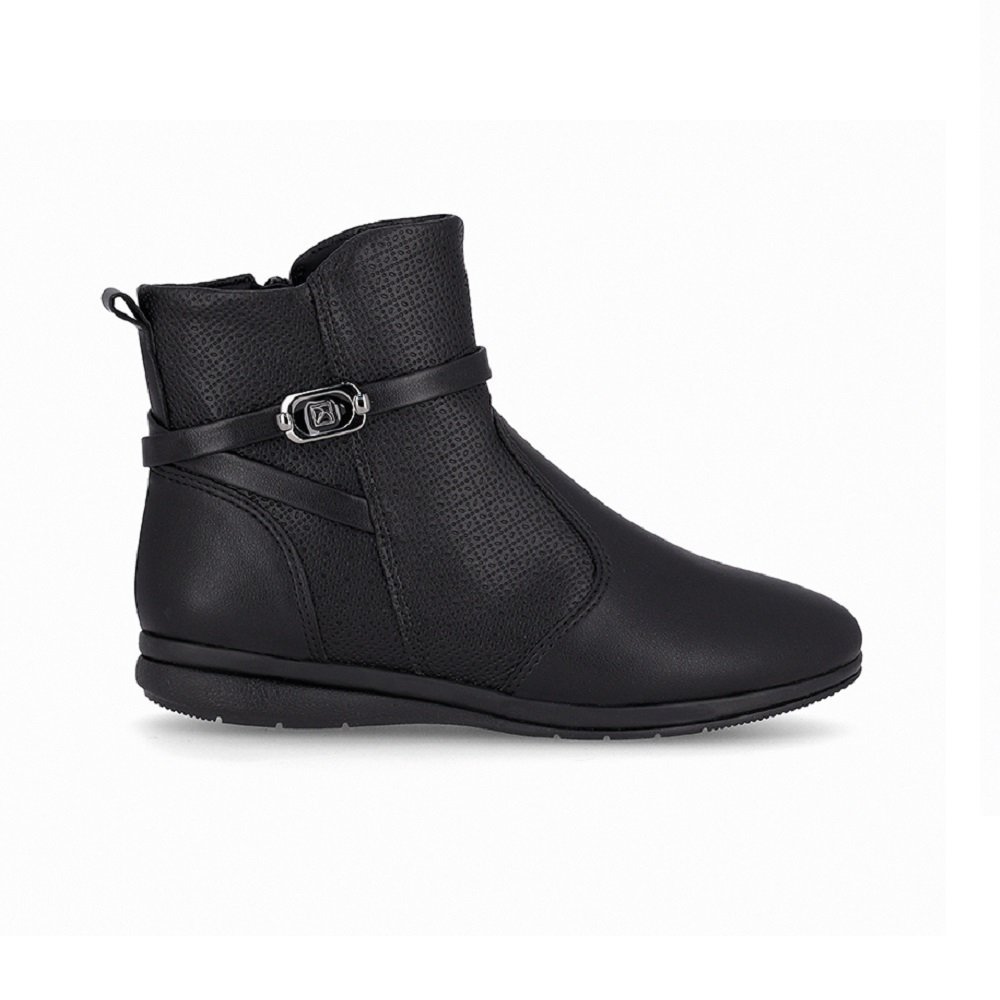 Bota Cano Curto Anabela Baixo Piccadilly 261035 Feminina - Preta Preto 1