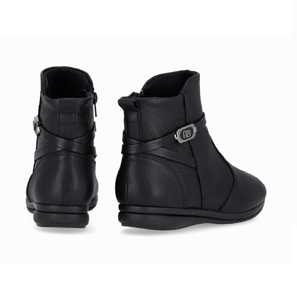 Bota Cano Curto Anabela Baixo Piccadilly 261035 Feminina - Preta Preto 3