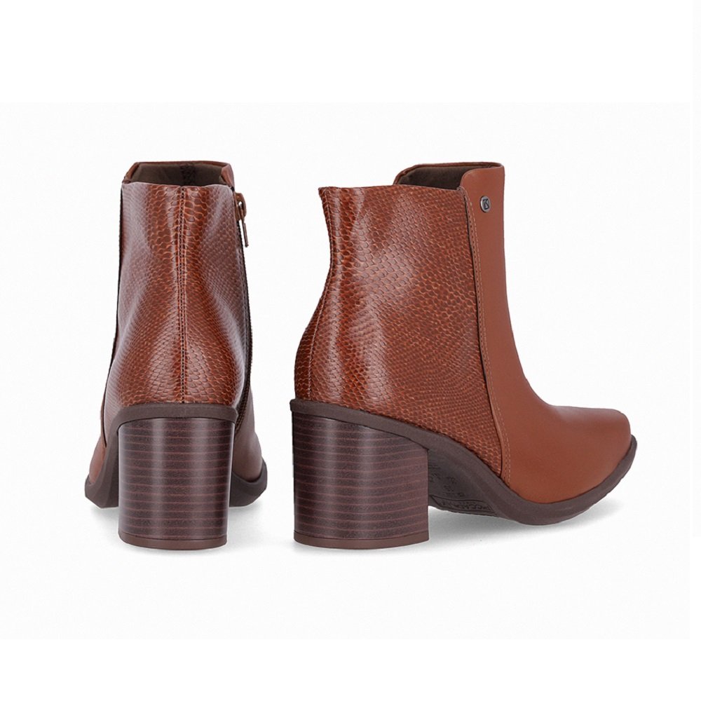 Bota Salto Grosso Bico Fino Piccadilly 766006 Feminina - Conhaque Conhaque 3