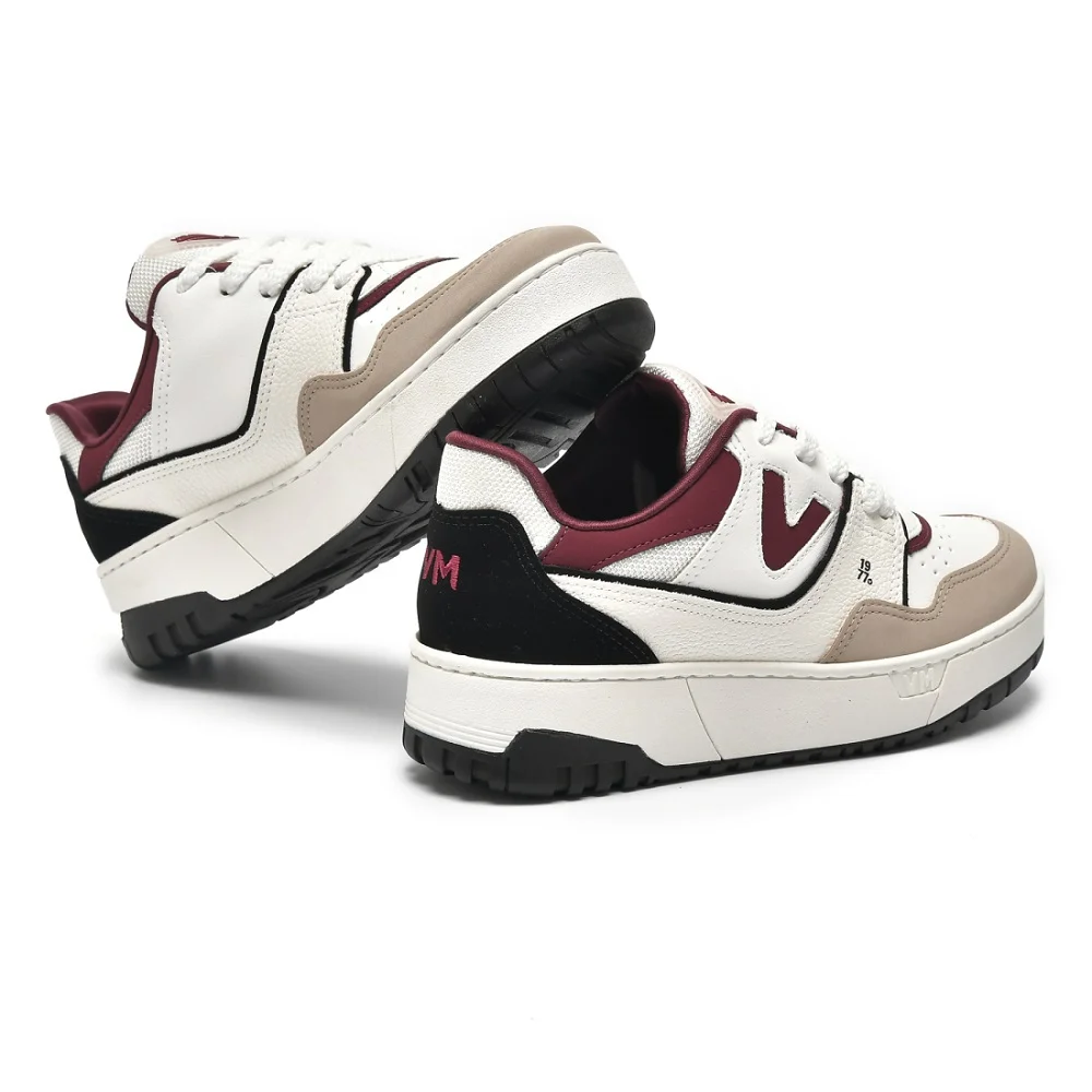 Tênis Casual Via Marte 042-025-21 Feminino - Branco/Bordô Branco/Bordo 3