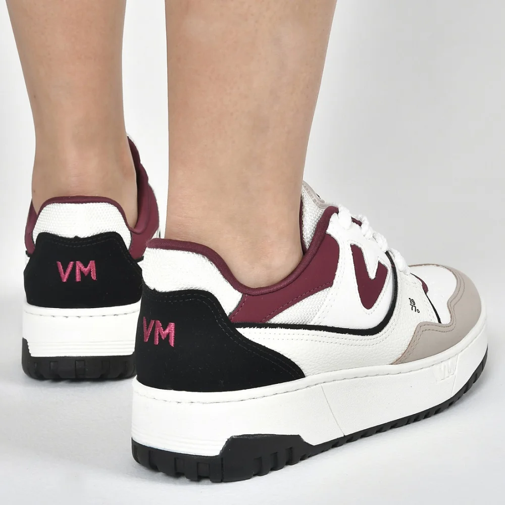 Tênis Casual Via Marte 042-025-21 Feminino - Branco/Bordô Branco/Bordo 4