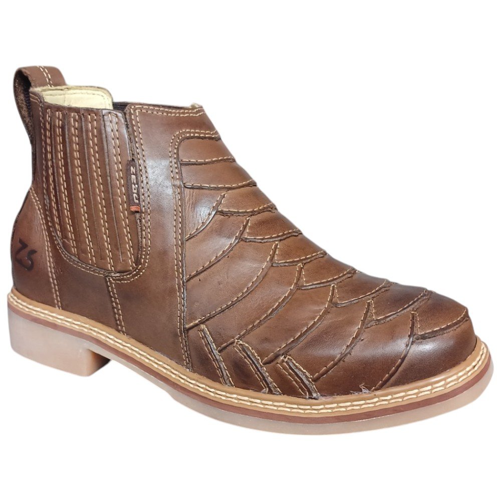 Botina Masculina Escamada Zebu 51200 - Marrom Marrom 4