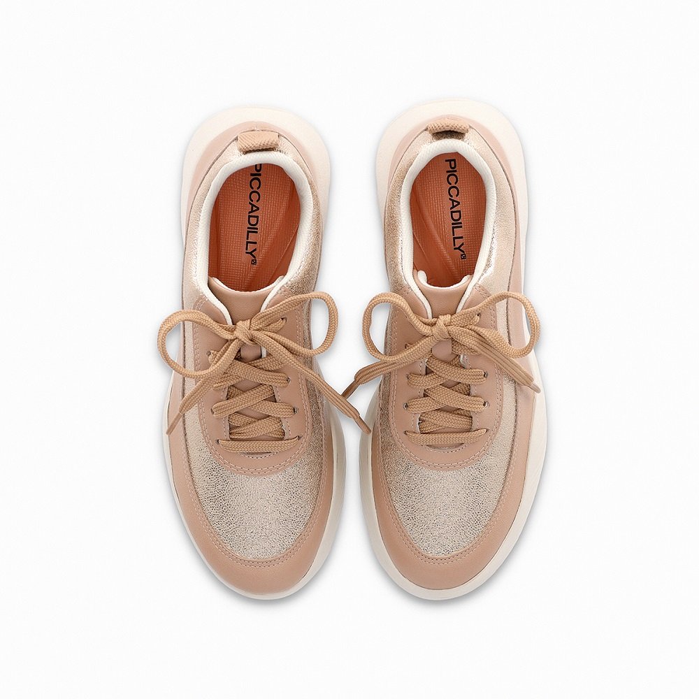 Tênis Piccadilly Fascite Anabela Wide Fit 949018 Feminino - Nude Claro Nude Claro 3
