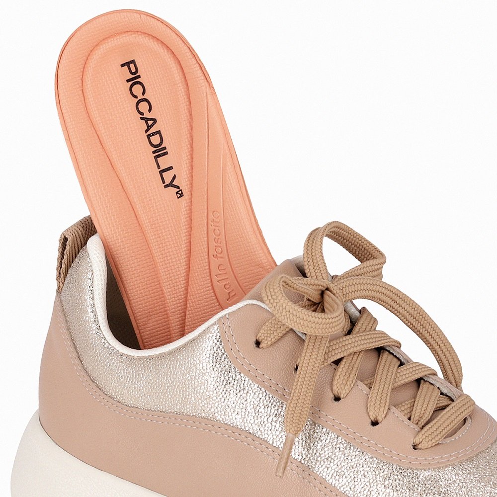 Tênis Piccadilly Fascite Anabela Wide Fit 949018 Feminino - Nude Claro Nude Claro 4