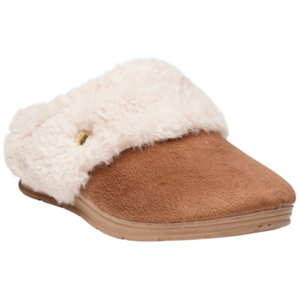 Pantufa Feminina Pegada 266006 Marrom/Bege 2