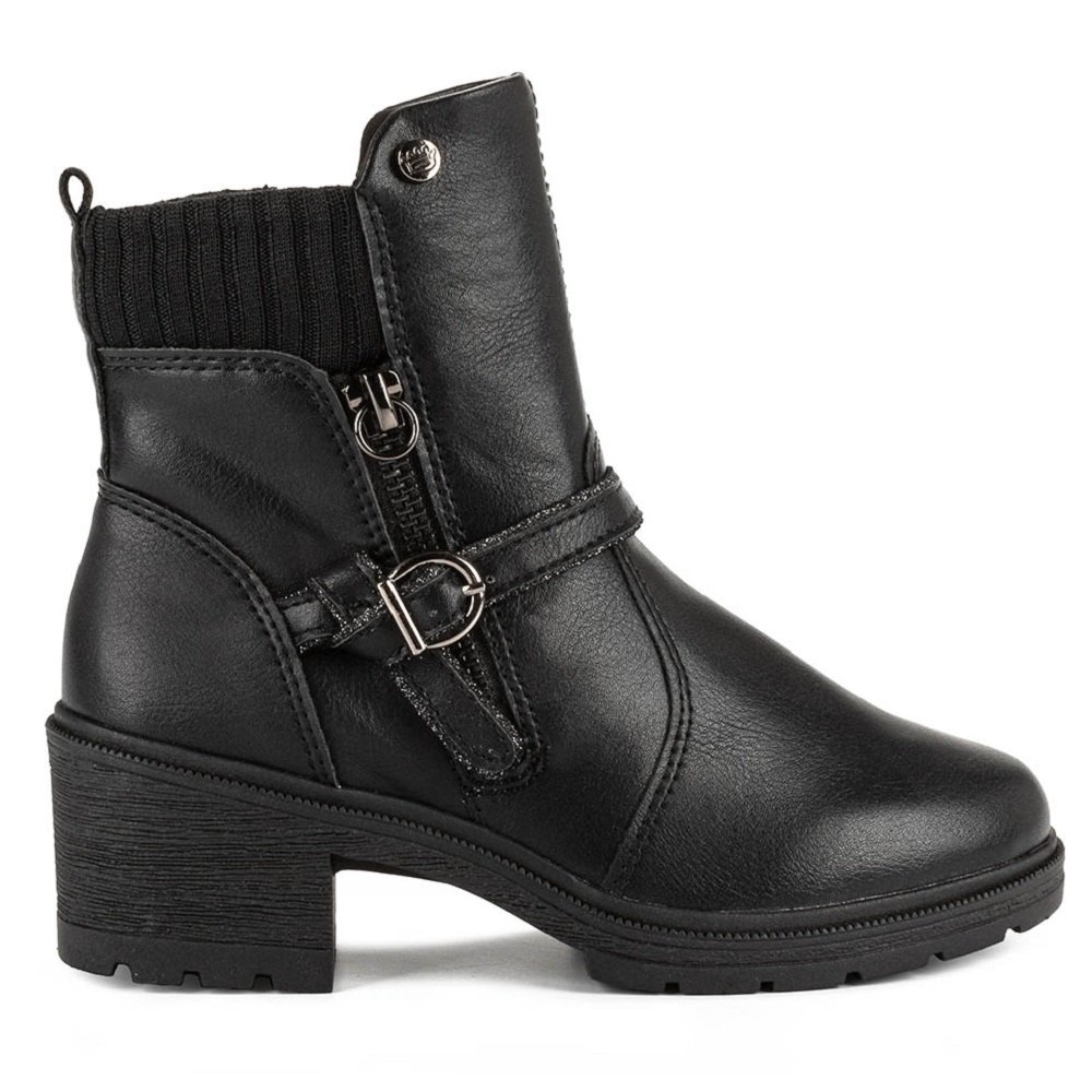 Bota Infantil Cano Curto Menina Pink Cats V4001 Preta Preto 2