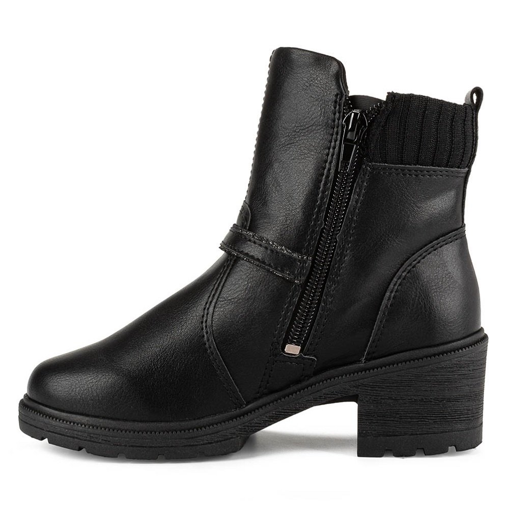 Bota Infantil Cano Curto Menina Pink Cats V4001 Preta Preto 3