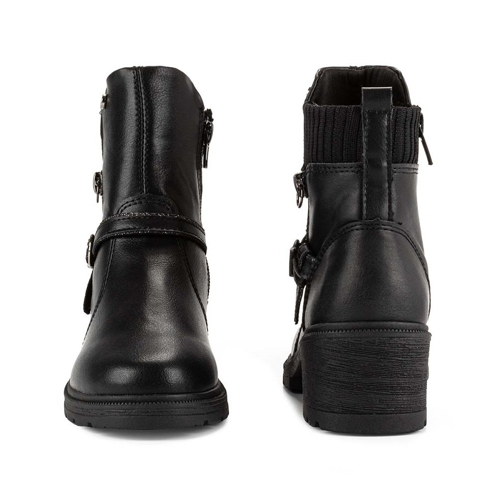 Bota Infantil Cano Curto Menina Pink Cats V4001 Preta Preto 4