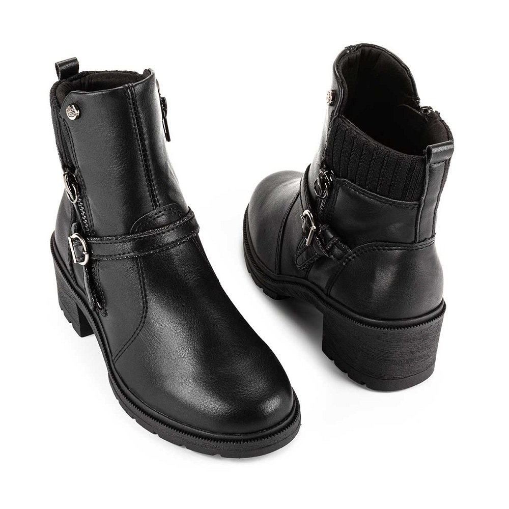 Bota Infantil Cano Curto Menina Pink Cats V4001 Preta Preto 5