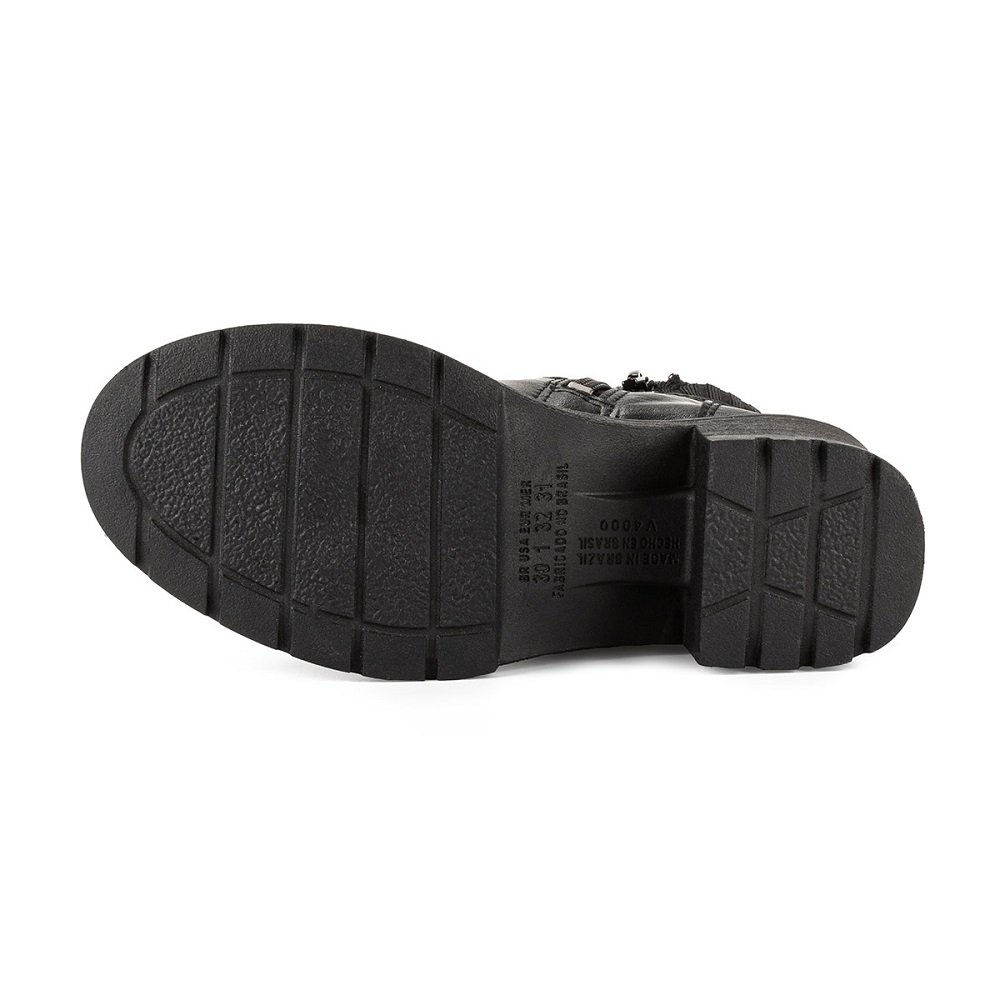 Bota Infantil Cano Curto Menina Pink Cats V4001 Preta Preto 6