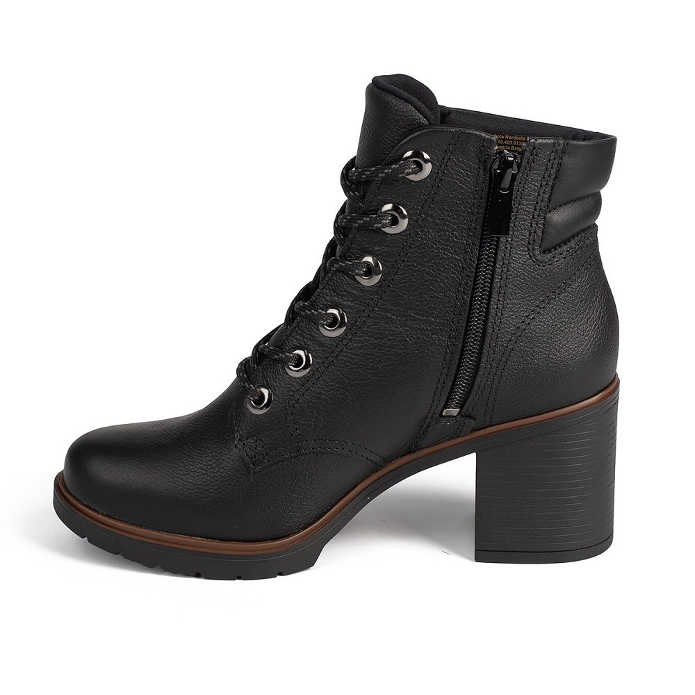Coturno Couro Dakota D0391 Feminino - Preto Preto 4