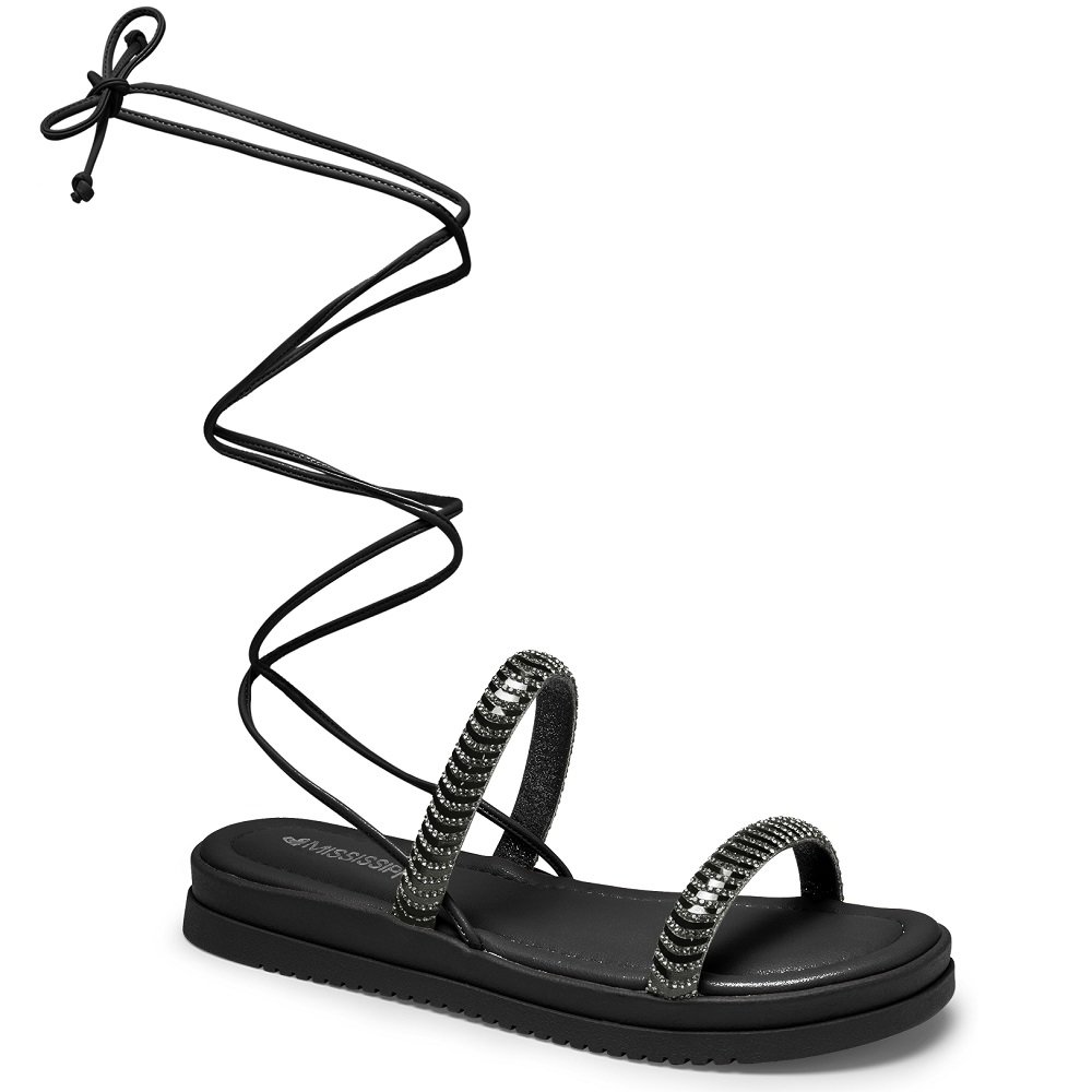 Sandália Flatform Feminina Amarração Perna Mississipi MF441