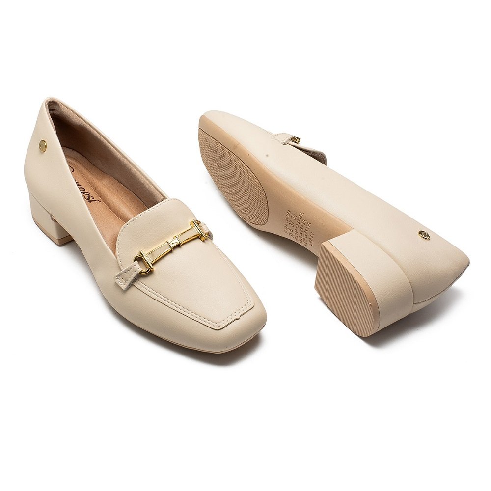Sapato Loafer Campesi L9838 Feminino - Creme Creme 5