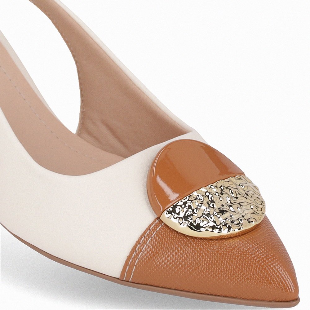Sapato Sling Back Piccadilly 739091 Feminino - Off White Off White 2