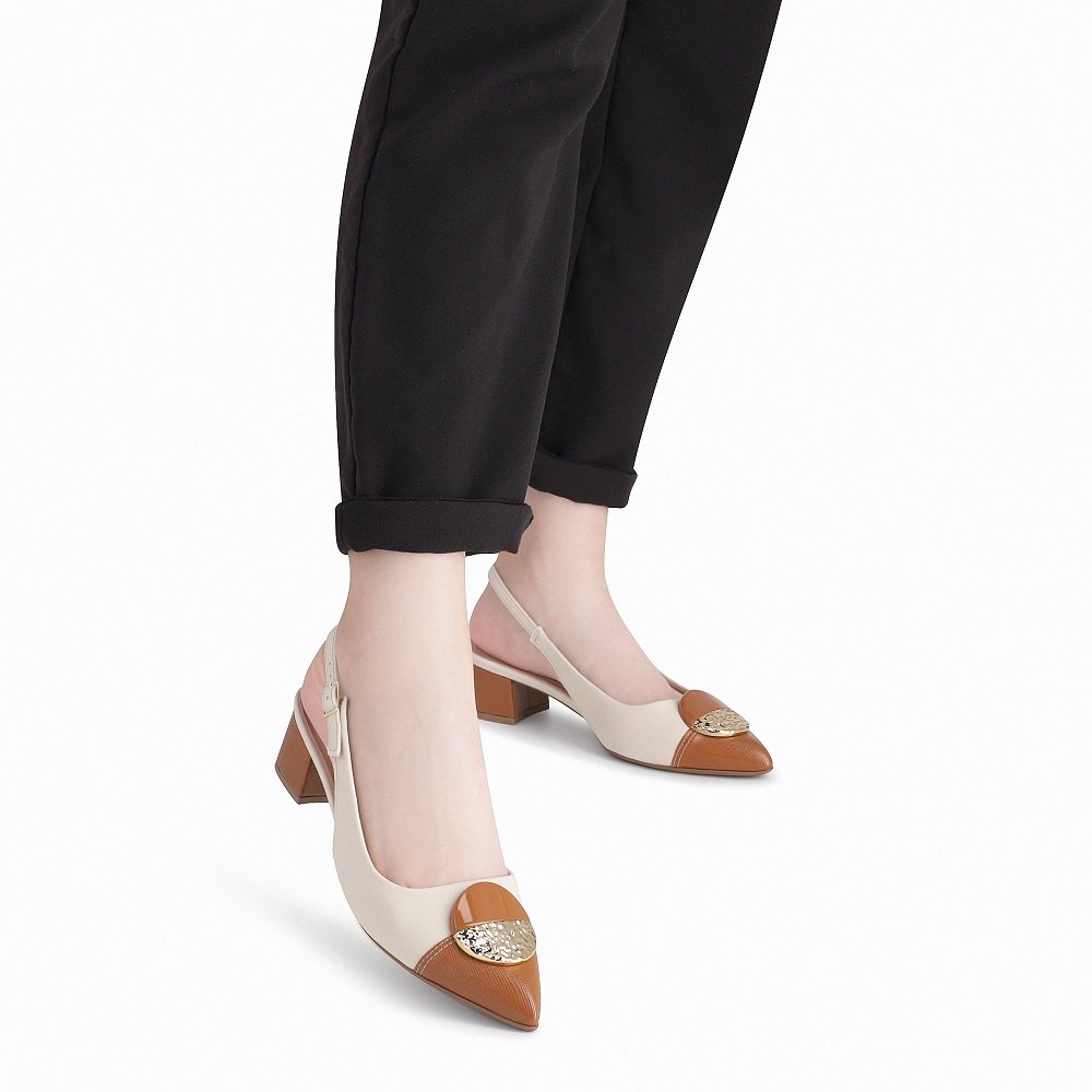 Sapato Sling Back Piccadilly 739091 Feminino - Off White Off White 4
