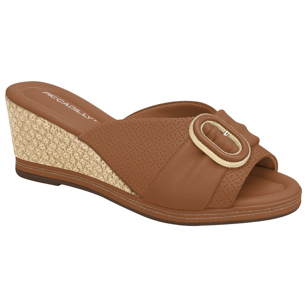 Tamanco Anabela Piccadilly 408241 Feminino - Ocre
