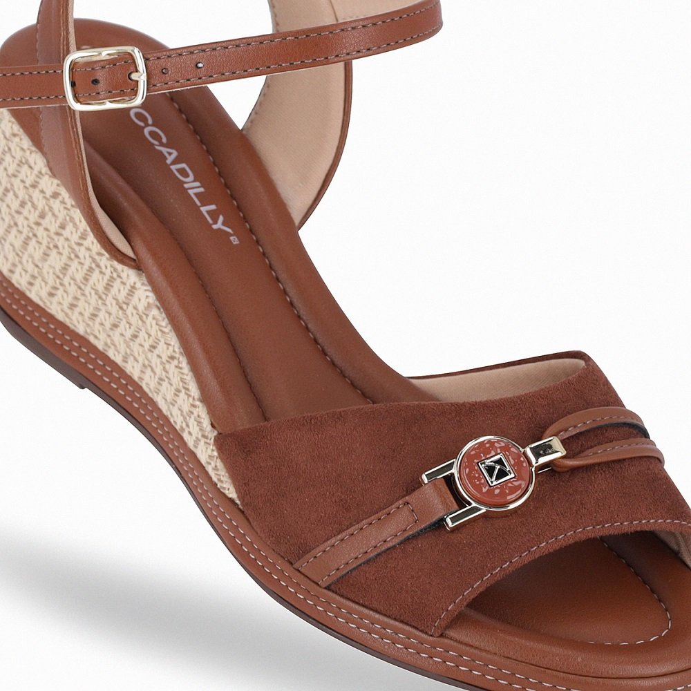 Sandália Anabela Alto Piccadilly 408243 Feminina - Conhaque Conhaque 2