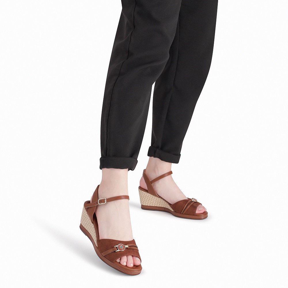 Sandália Anabela Alto Piccadilly 408243 Feminina - Conhaque Conhaque 4