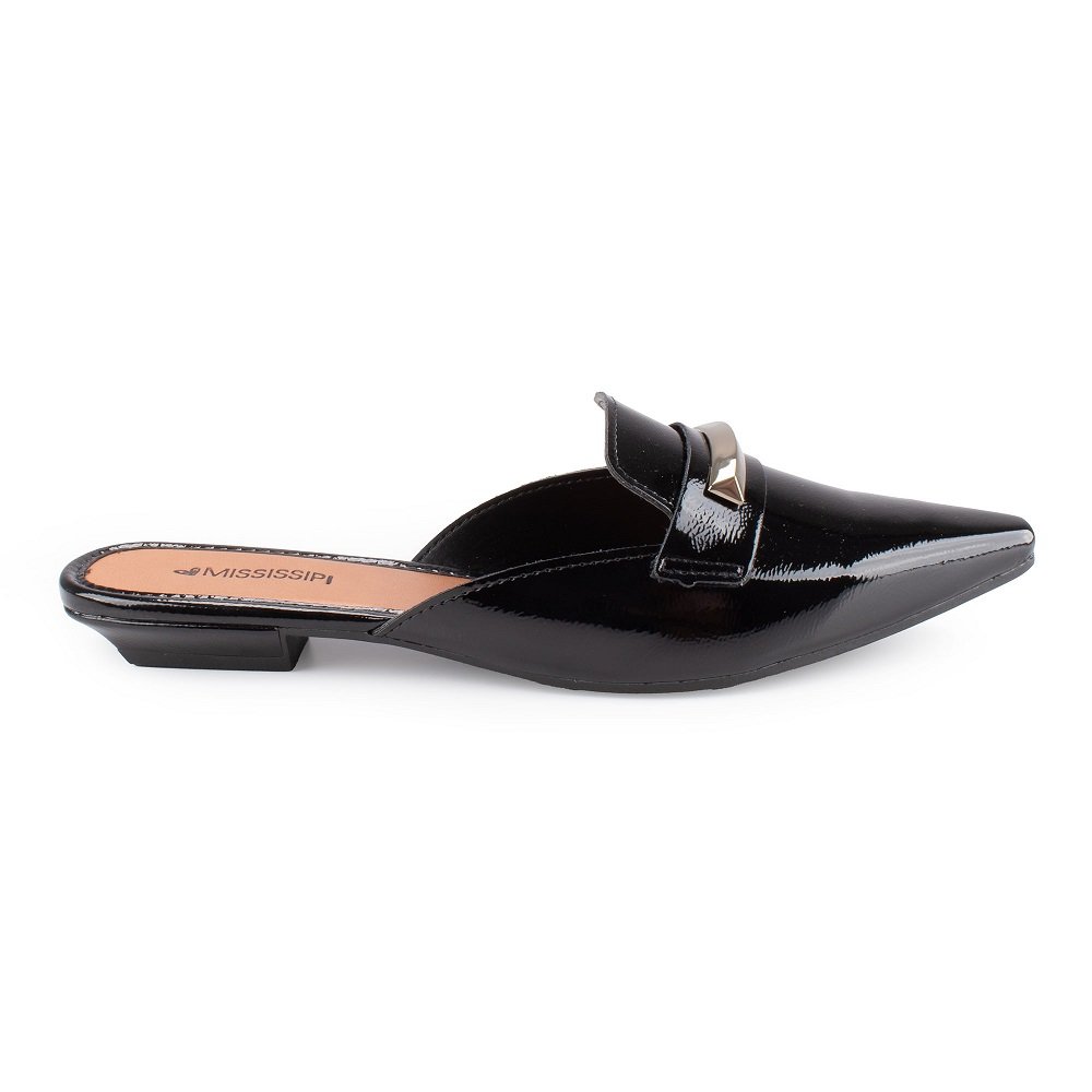 Mule Bico Fino Mississipi MF542 Feminino - Preto Preto 2