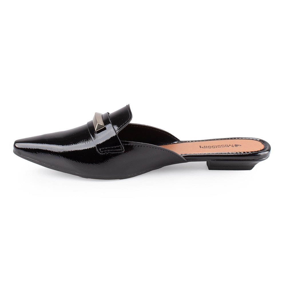 Mule Bico Fino Mississipi MF542 Feminino - Preto Preto 3