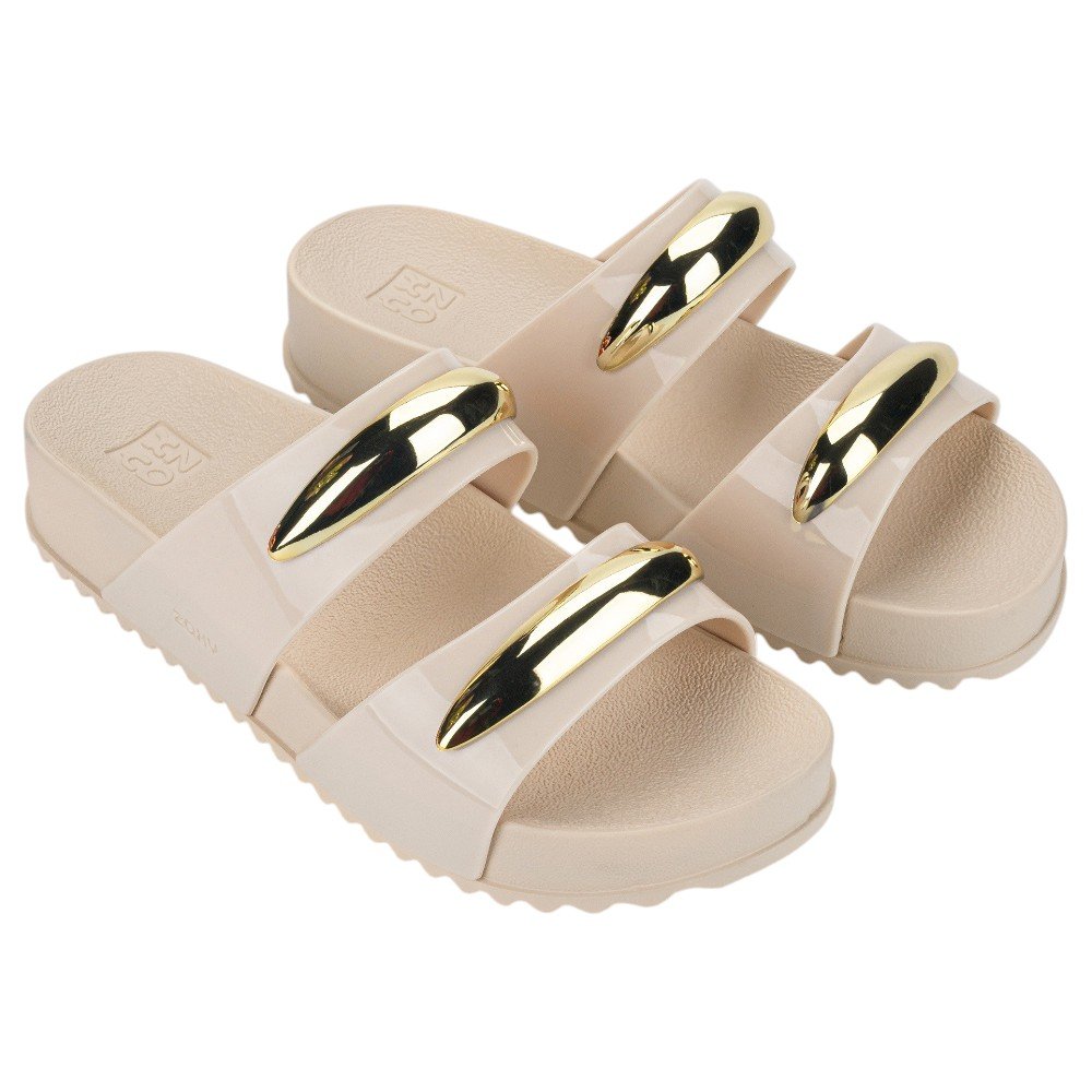Tamanco Feminino Zaxy Metal 19272 Off White 2