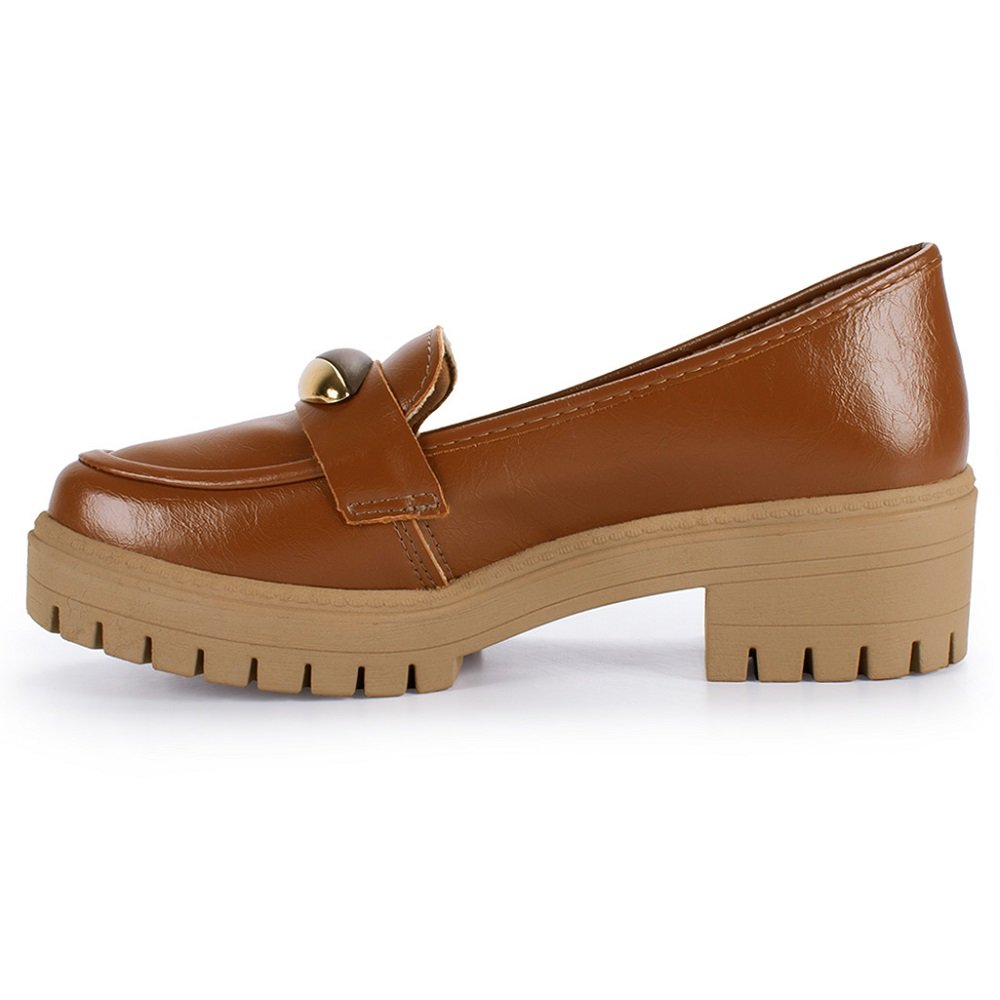 Sapato Loafer Mississipi MF172 Feminino - Marrom Marrom 3