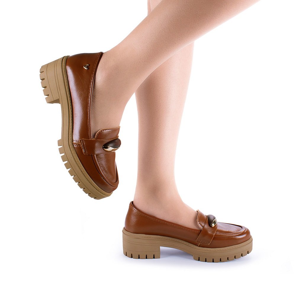 Sapato Loafer Mississipi MF172 Feminino - Marrom Marrom 6