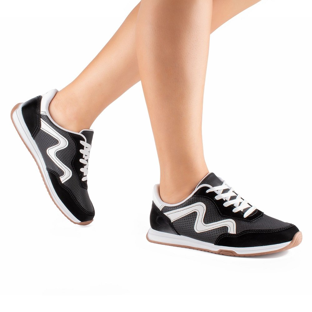 Tênis Casual Mississipi MF581 Feminino - Preto Preto 6