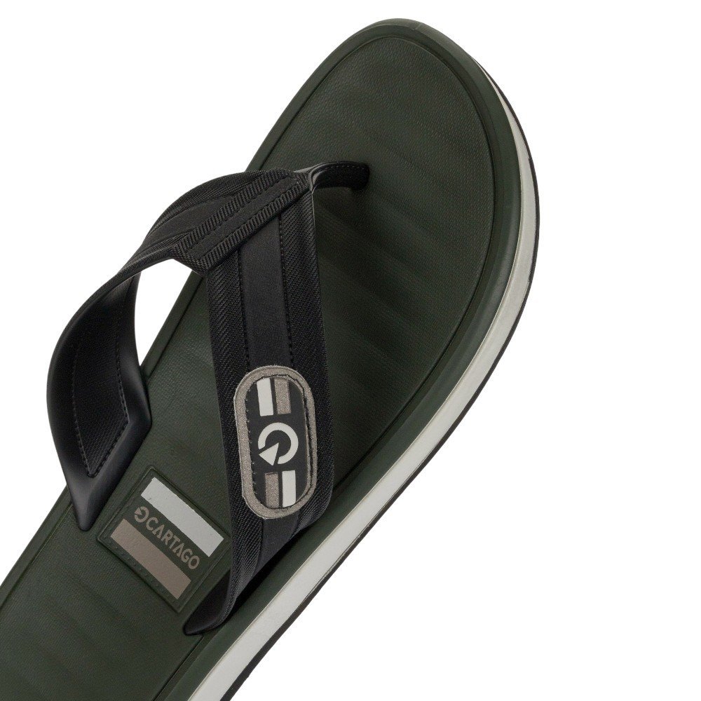 Chinelo Masculino Cartago Paris 2 Dedo 12214 Preto/Verde 4
