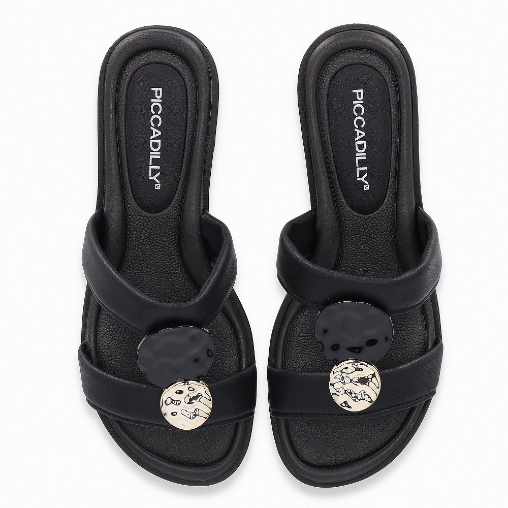 Tamanco Salto Baixo Piccadilly 590067 Feminino - Preto Preto 4