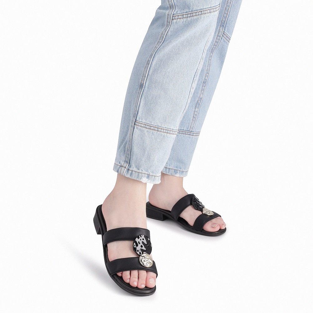 Tamanco Salto Baixo Piccadilly 590067 Feminino - Preto Preto 5