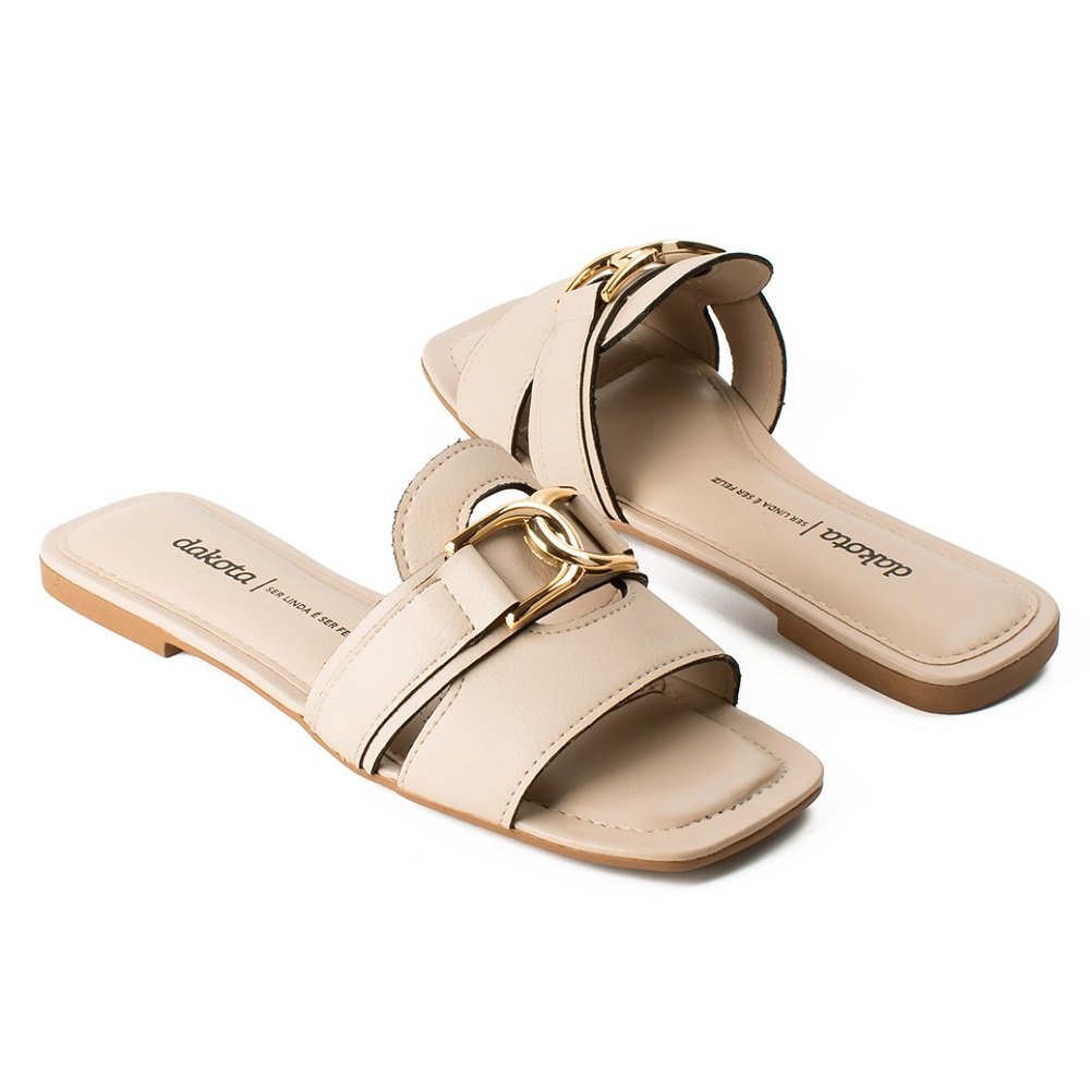 Tamanco Slide Dakota Y9182 Feminino - Nude Bege 4