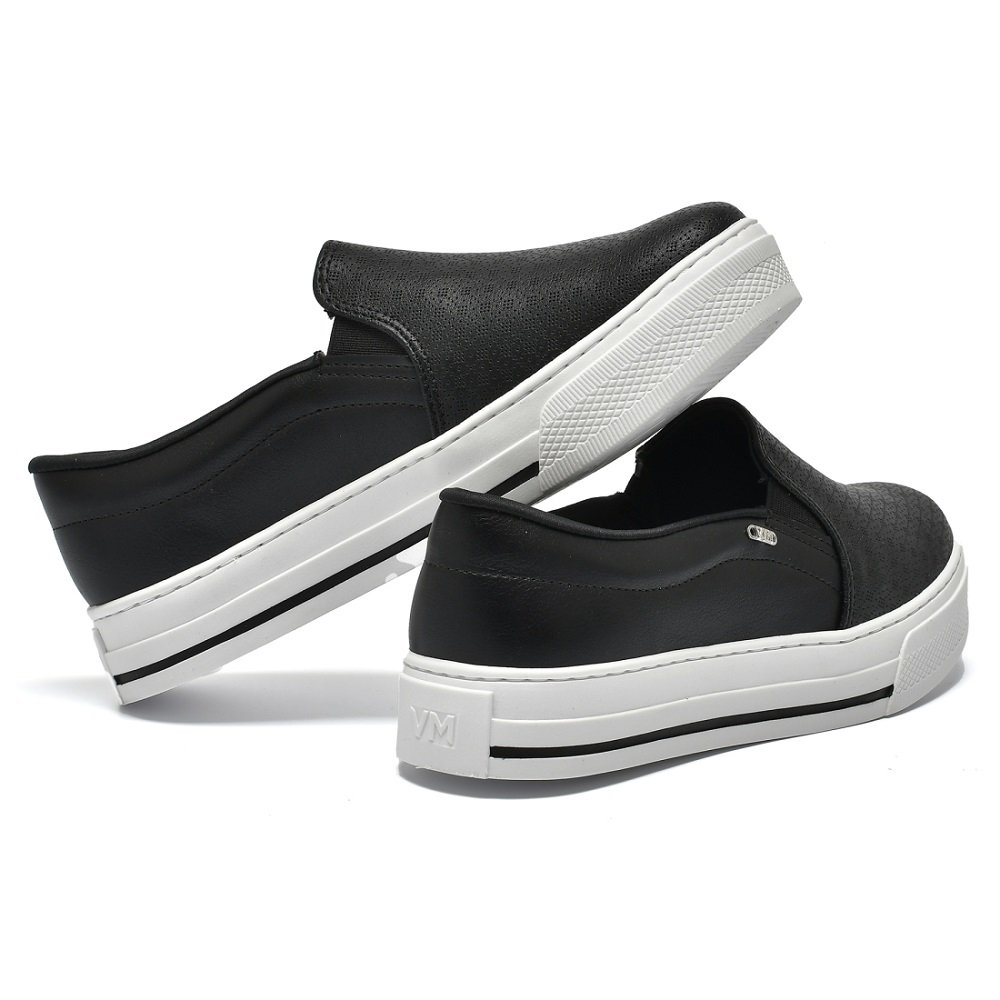 Tenis Slip On Casual Via Marte 027-027-02 Feminina - Preto Preto 3