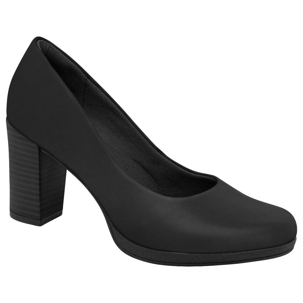 Sapato Salto Grosso Piccadilly 130185 Feminino - Preto