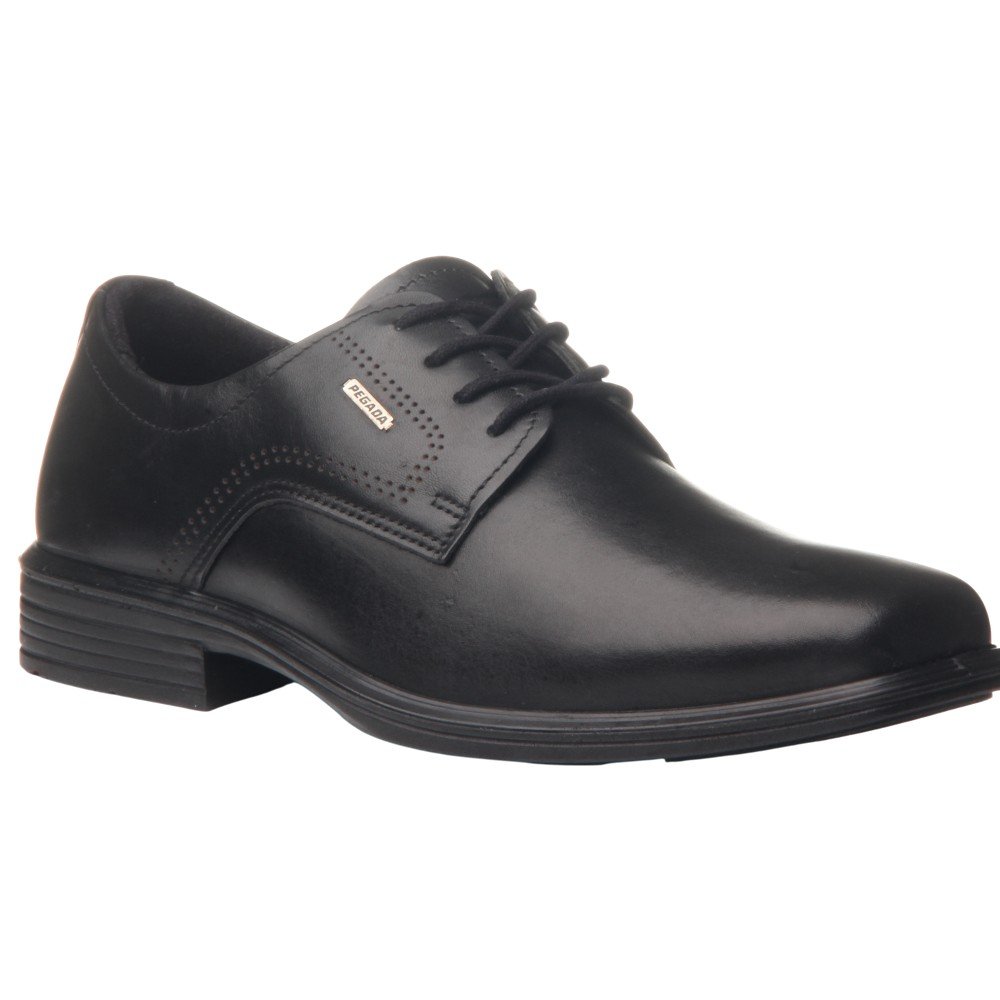 Sapato Social Com Cadarço Pegada 124773 Masculino - Preto Preto 2