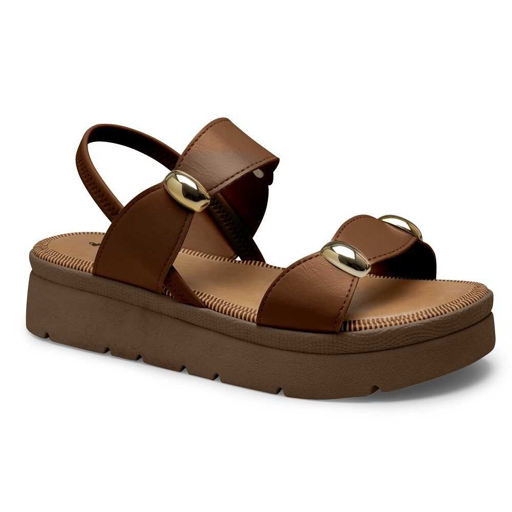 Sandália Flatform Mississipi MF992 Feminina - Marrom