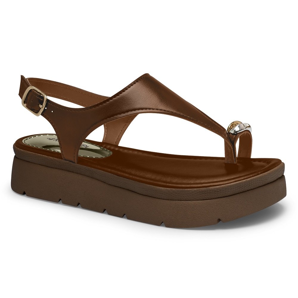 Sandália Flatform Mississipi MF483 Feminina - Marrom