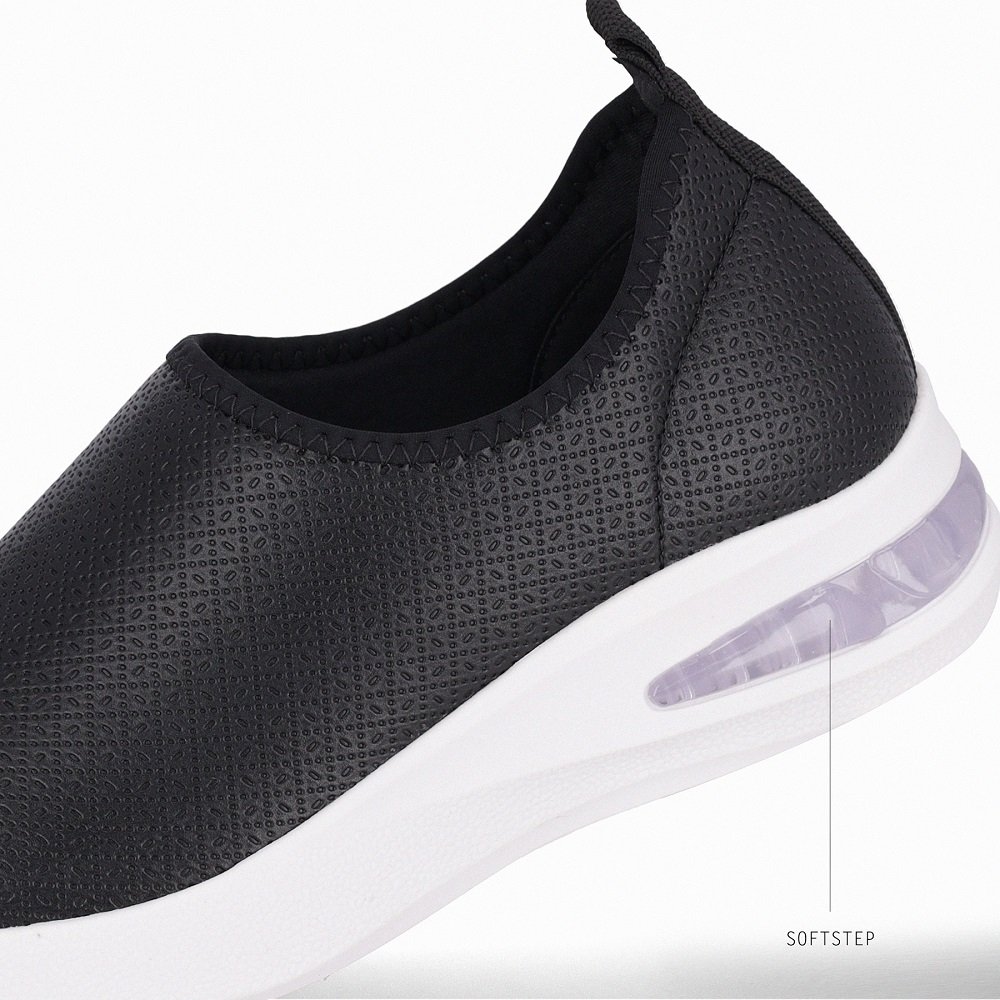 Tênis Feminino Softstep Piccadilly 940001 - Preto/Branco Preto 2