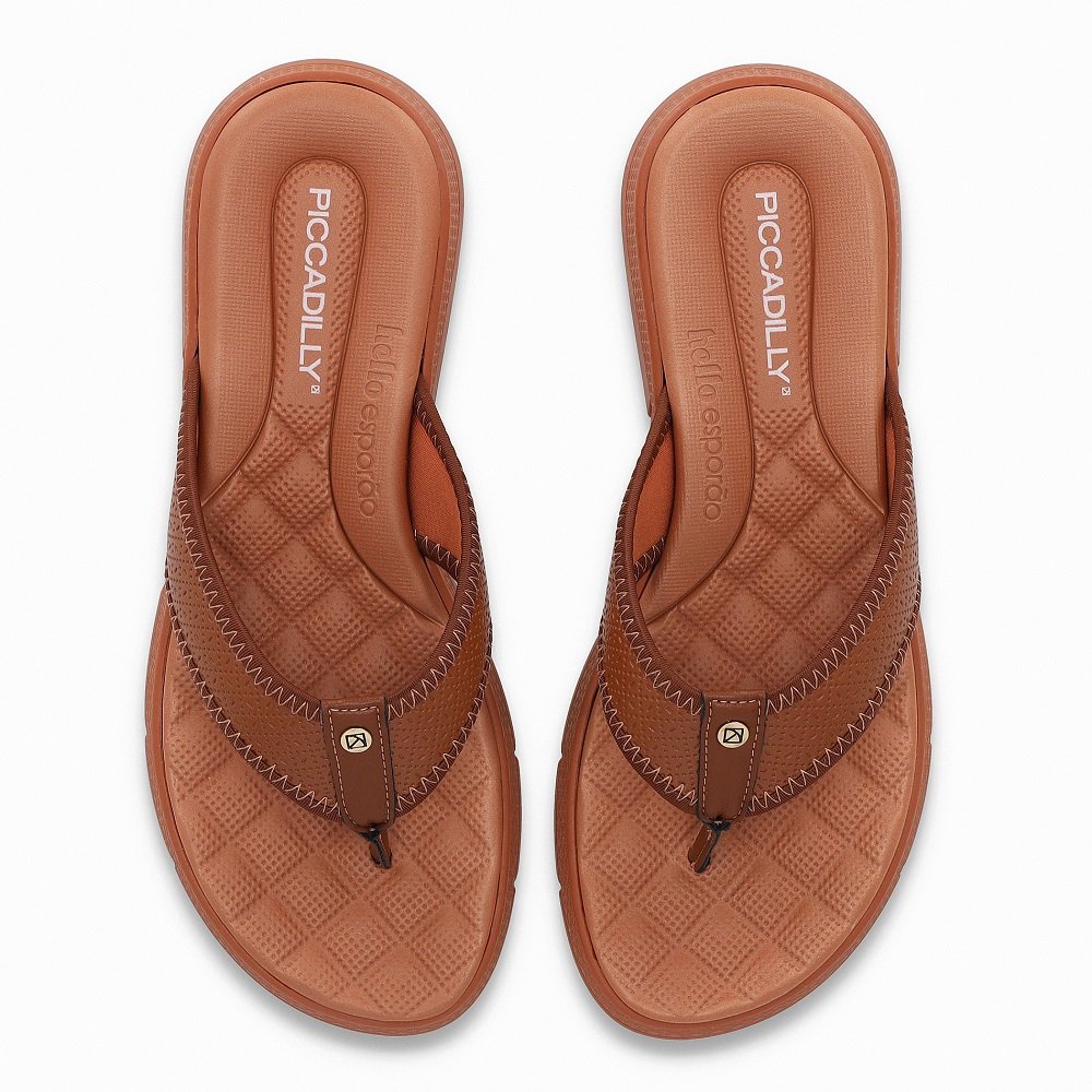 Chinelo Esporão Anabela Médio Piccadilly 571009 Feminino - Ocre Marrom 5
