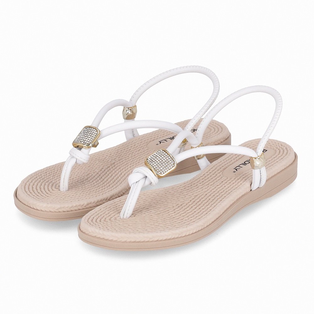 Sandália Rasteira Piccadilly 513039 Feminina - Branco