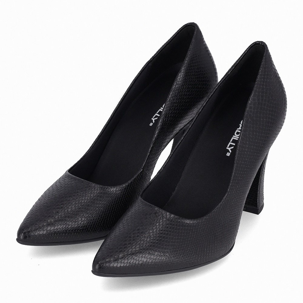 Scarpin Salto Alto Bico Fino Piccadilly 749236 Feminino - Preto Preto 2