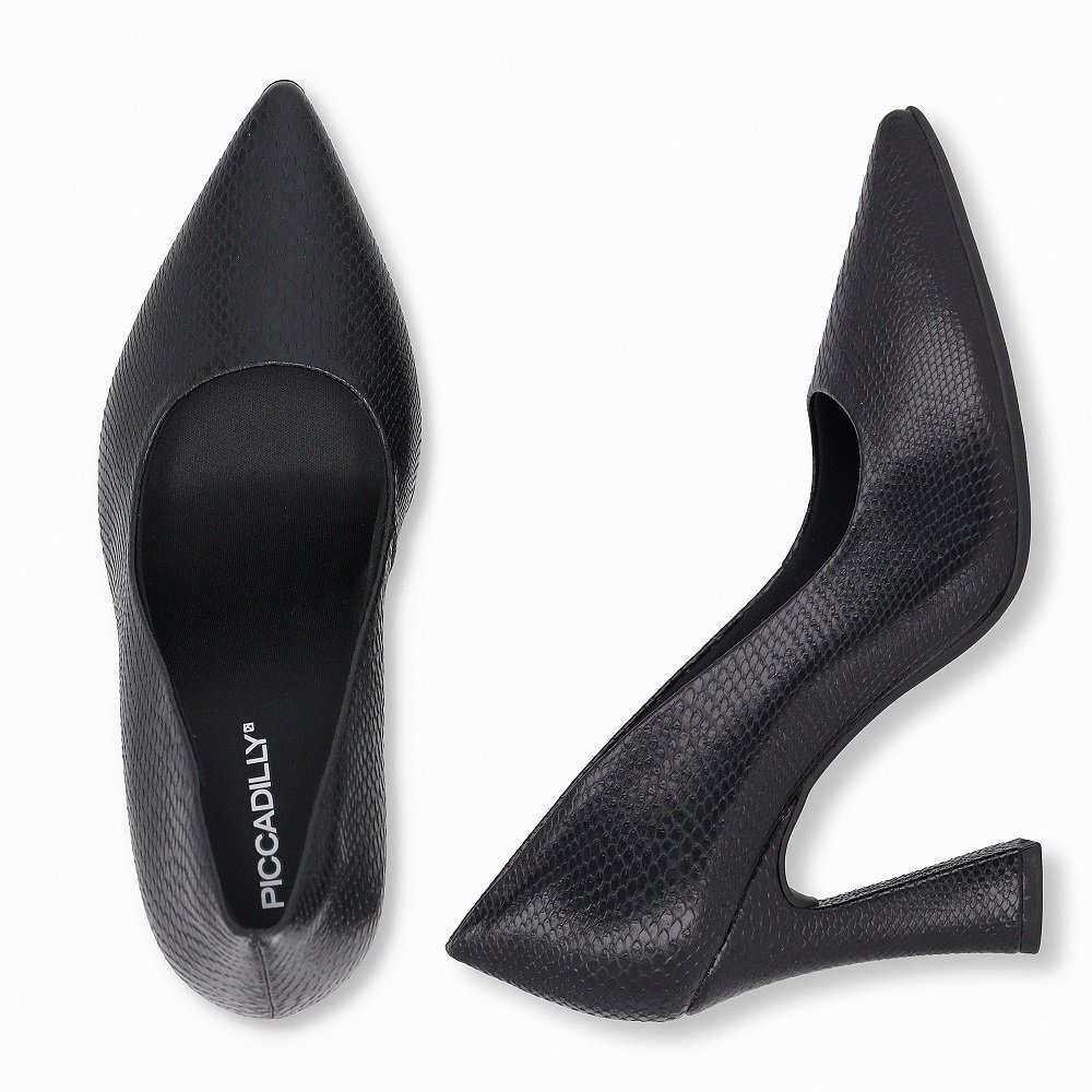 Scarpin Salto Alto Bico Fino Piccadilly 749236 Feminino - Preto Preto 3
