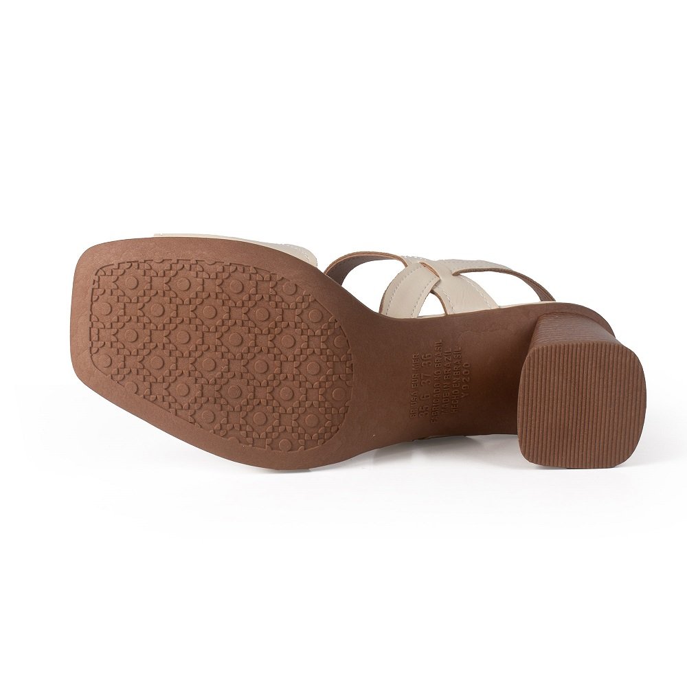 Sandália Feminina Salto Grosso Dakota Y9762 Branco 5