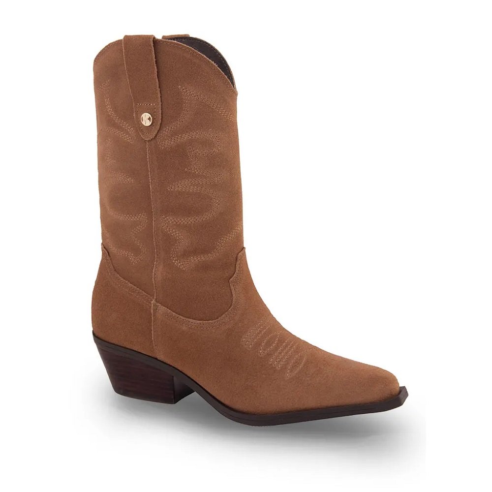 Bota Western Couro Camurca Bottero 347706 Feminina - Castanho